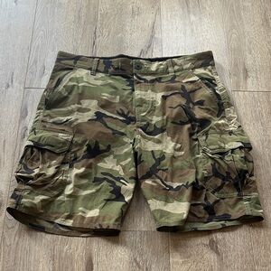 Brixton Green Camouflage Cargo Shorts